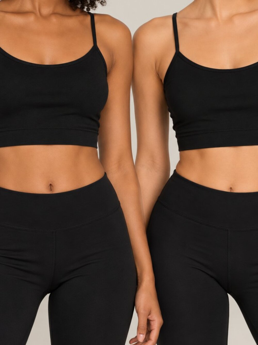 Set of 2 Black Cropped Camisole Dance Tops Size Small